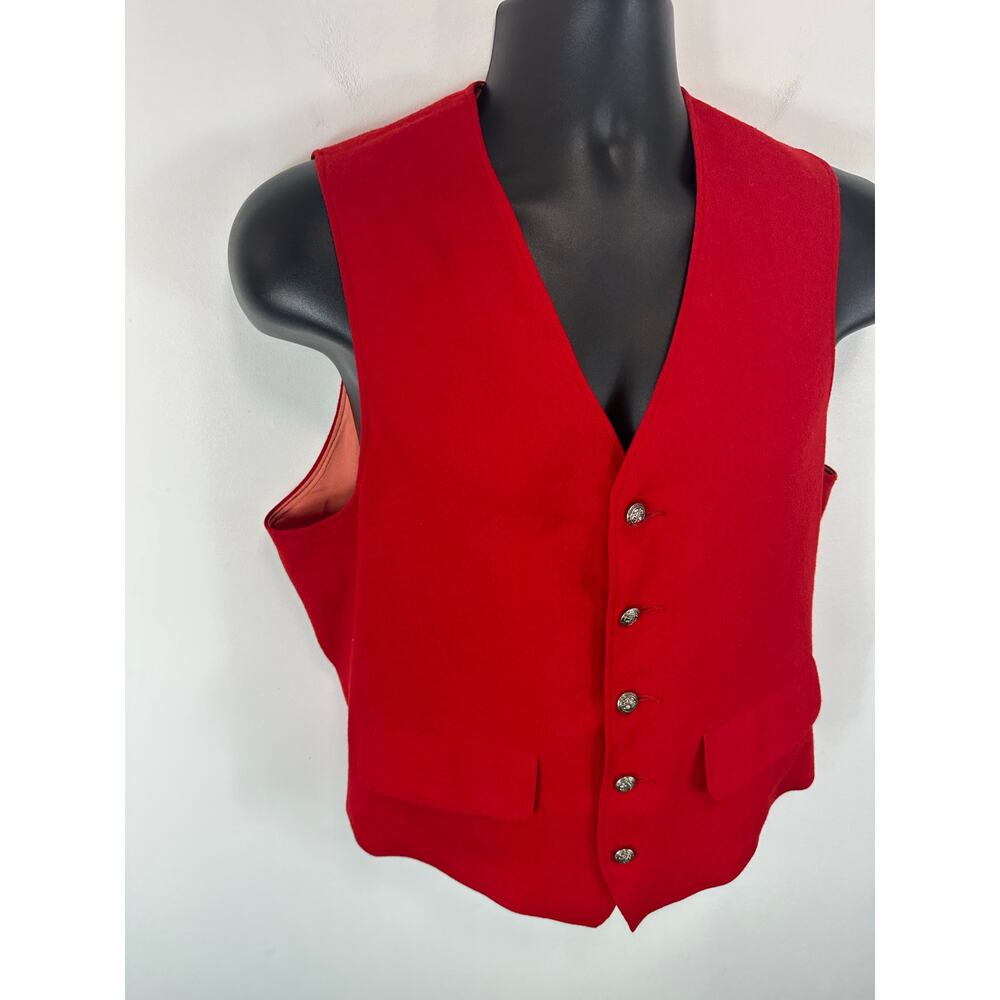 Pendleton Wool Vest Red Size Small / Medium 38” C… - image 7